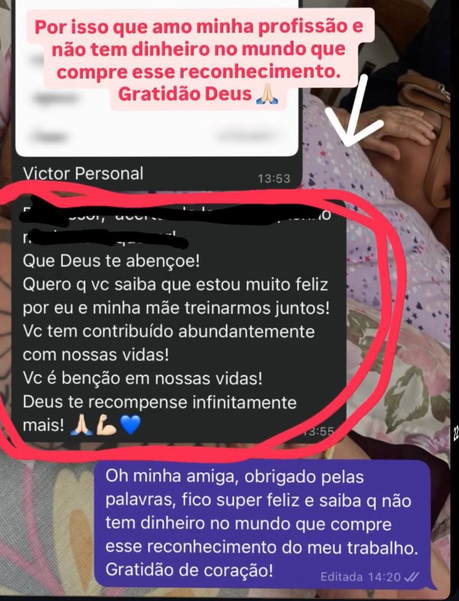 Depoimento de aluna via WhatsApp
