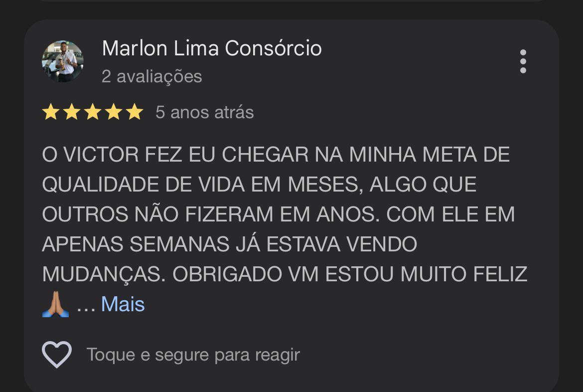 Depoimento Marlon Lima — Google Reviews 5 estrelas